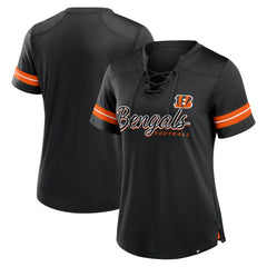 NFL Cincinnati Bengals Women's Play Script Lace-Up T-Shirt