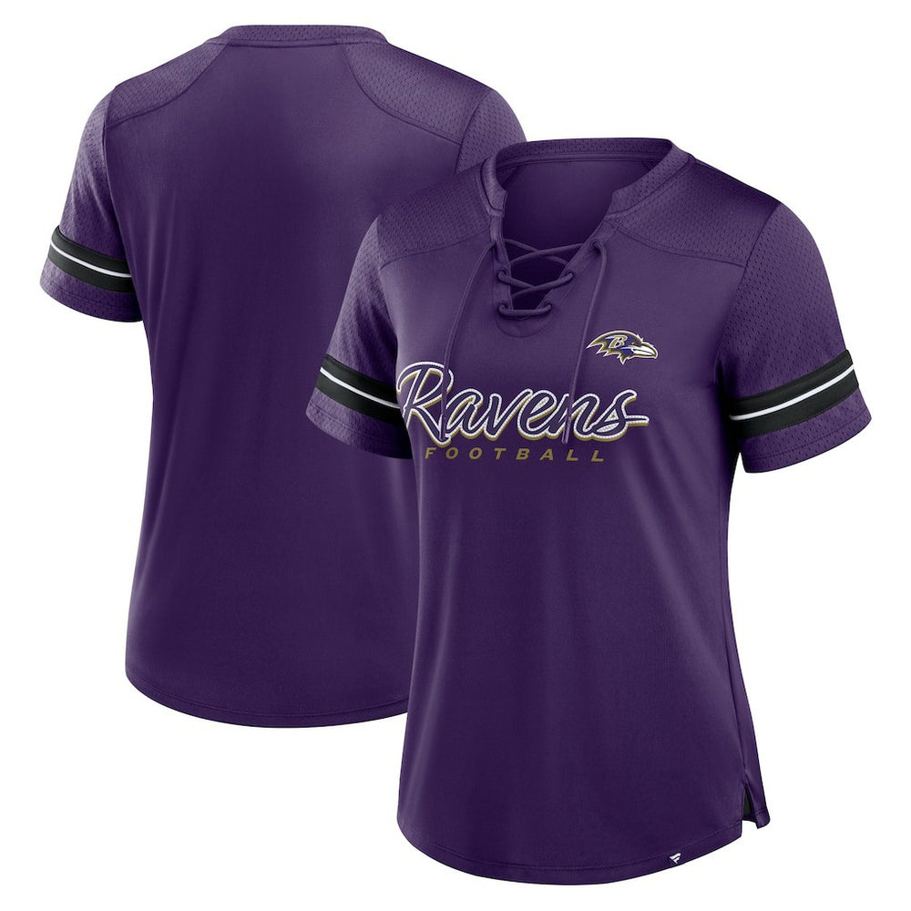 NFL Baltimore Ravens Women's Play Script Lace-Up T-Shirt