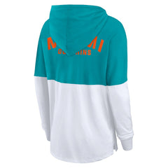 NFL Miami Dolphins Women's Backup Option Long Sleeve Hoodie T-Shirt