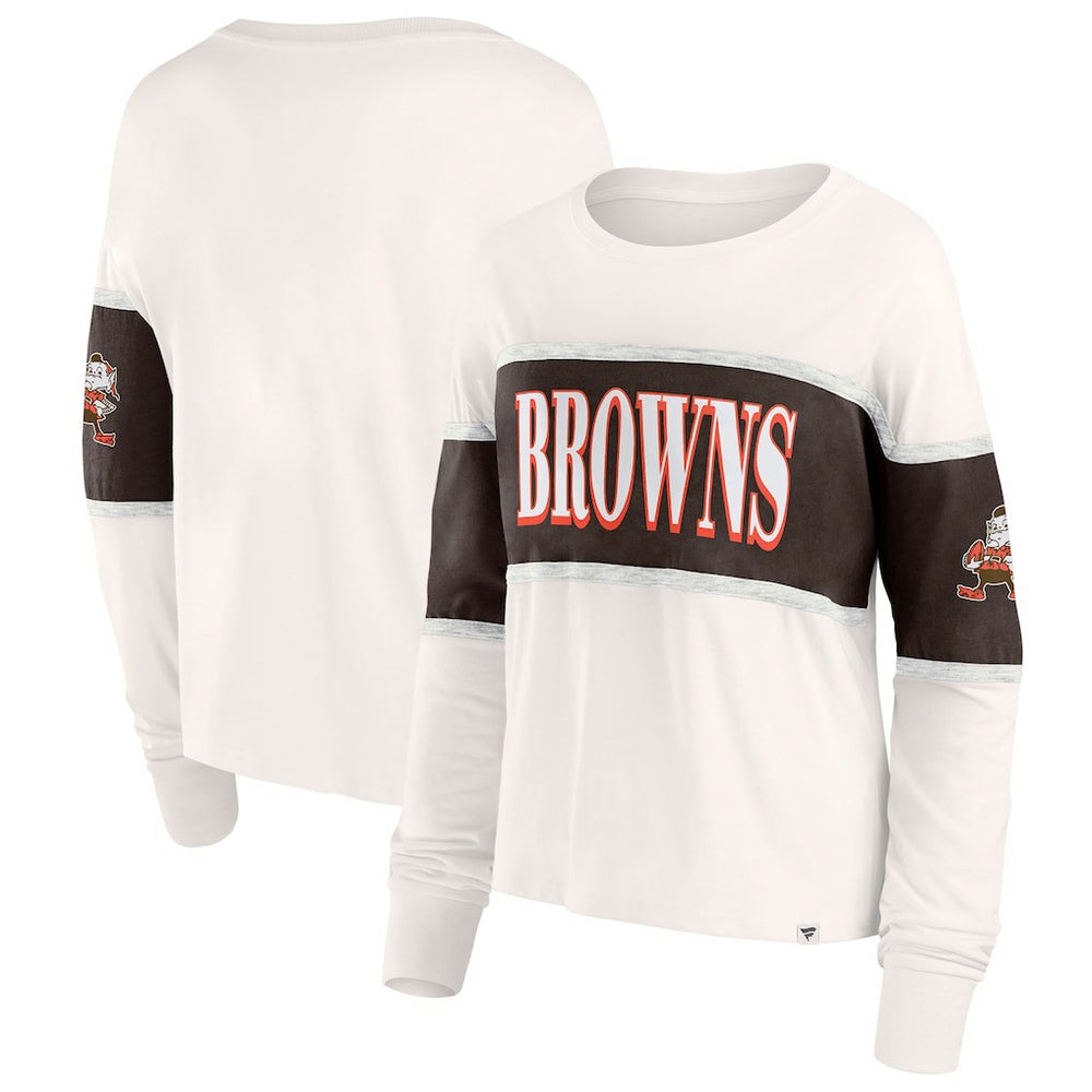NFL Cleveland Browns Women's Antique Block Long Sleeve T-Shirt