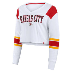 NFL Kansas City Chiefs Women's Stretch Cropped Fashion Long Sleeve T-Shirt