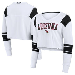 NFL Arizona Cardinals Women's Stretch Cropped Fashion Long Sleeve T-Shirt