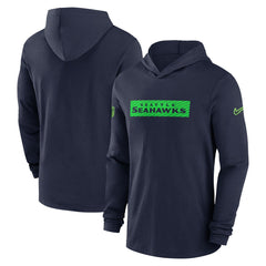 NFL Seattle Seahawks 2024/25 Sideline Performance Long Sleeve Hoodie T-Shirt