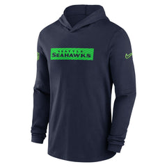 NFL Seattle Seahawks 2024/25 Sideline Performance Long Sleeve Hoodie T-Shirt