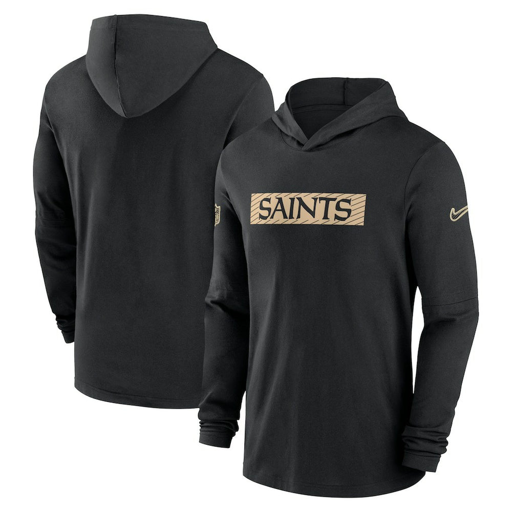 NFL New Orleans Saints 2024/25 Sideline Performance Long Sleeve Hoodie T-Shirt