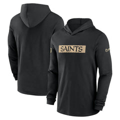 NFL New Orleans Saints 2024/25 Sideline Performance Long Sleeve Hoodie T-Shirt