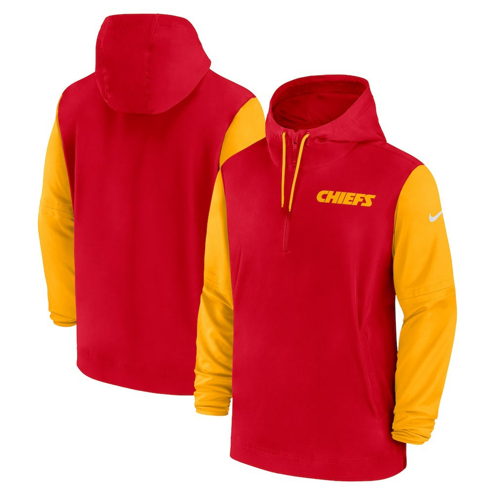 NFL Kansas City Chiefs 2024/25 Sideline Pre-Game Player 1/2-Zip Hoodie Jacket