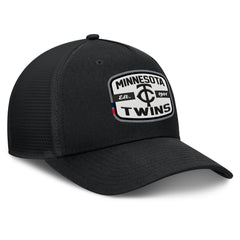 Minnesota Twins Team Patch A-Frame Trucker Snapback Hat - Black