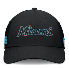 Miami Marlins Fundamental Tag Flex Hat - Black