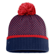 Boston Red Sox Women's Fundamental Jacquard Cuffed Knit Hat with Pom - Navy