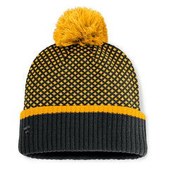 Pittsburgh Pirates Women's Fundamental Jacquard Cuffed Knit Hat with Pom - Black