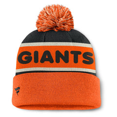 San Francisco Giants Heritage Cuffed Knit Hat with Pom - Black/Orange