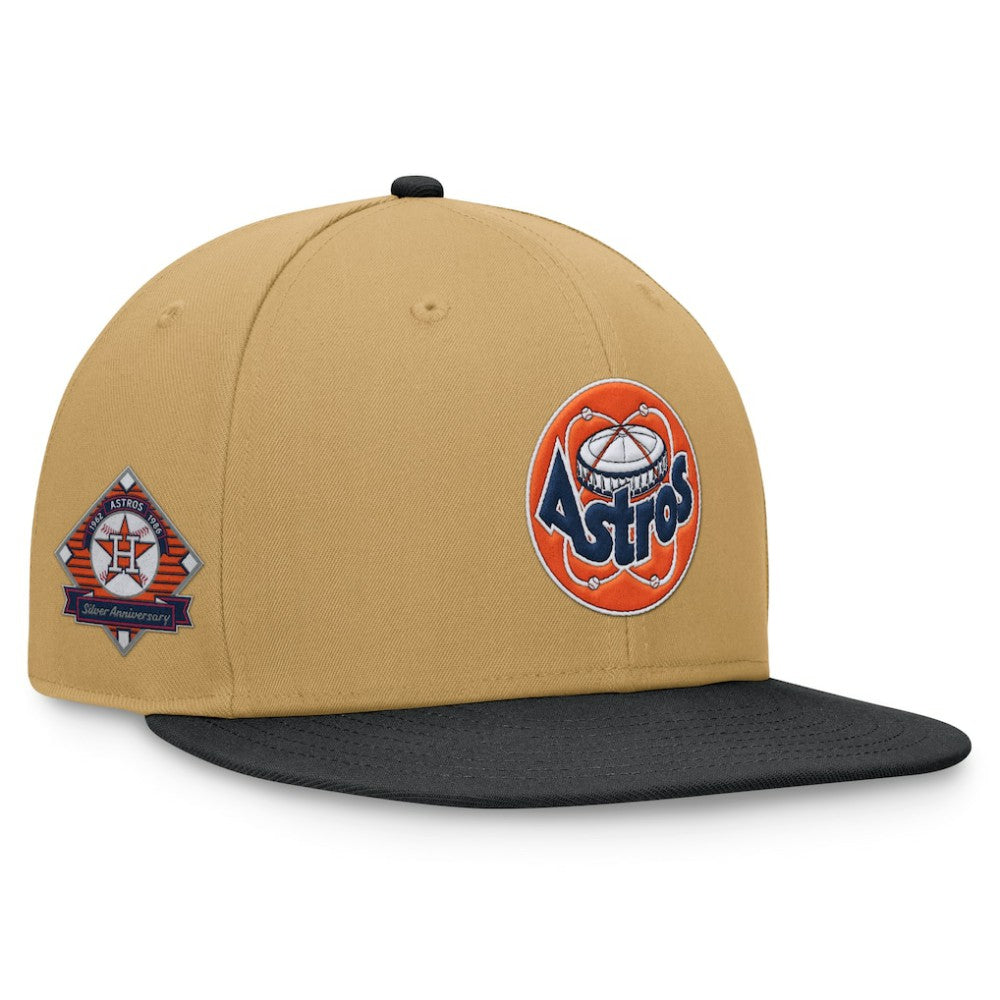 Houston Astros Heritage Two-Tone Fitted Hat - Khaki/Black