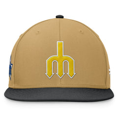 Seattle Mariners Heritage Two-Tone Fitted Hat - Khaki/Black