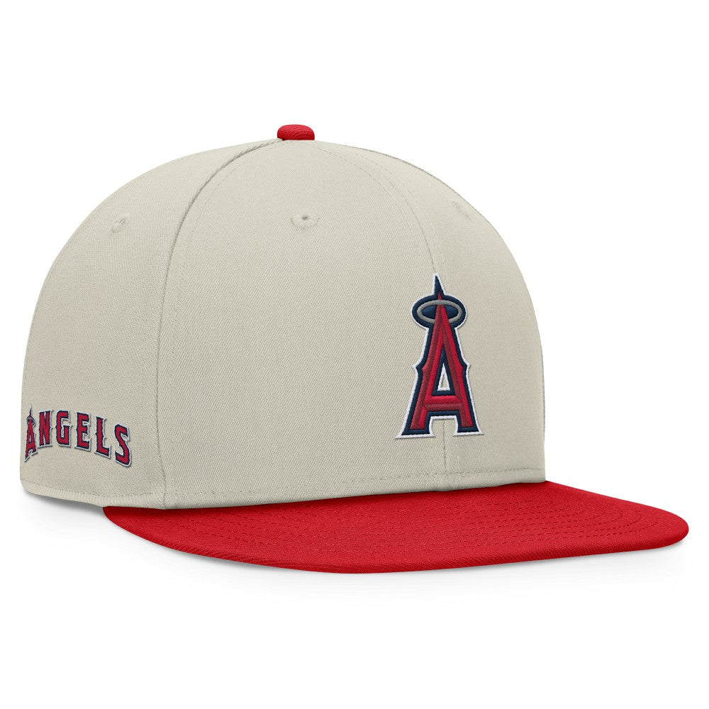 Los Angeles Angels Team Two-Tone Snapback Hat - Khaki/Red