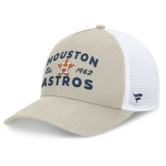 Houston Astros A-Frame Trucker Adjustable Hat - Stone