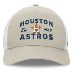 Houston Astros A-Frame Trucker Adjustable Hat - Stone