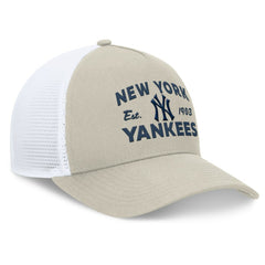 New York Yankees A-Frame Trucker Adjustable Hat - Stone