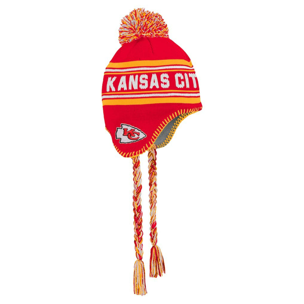 NFL Kansas City Chiefs Youth Jacquard Tassel Knit Hat with Pom