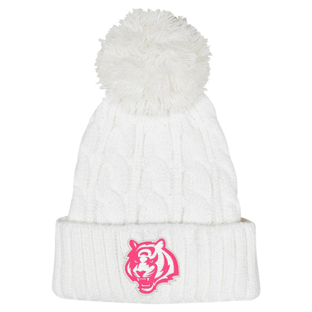 NFL Cincinnati Bengals Girls Youth Cable Cuffed Knit Hat with Pom
