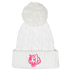 NFL Cincinnati Bengals Girls Youth Cable Cuffed Knit Hat with Pom