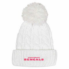 NFL Cincinnati Bengals Girls Youth Cable Cuffed Knit Hat with Pom