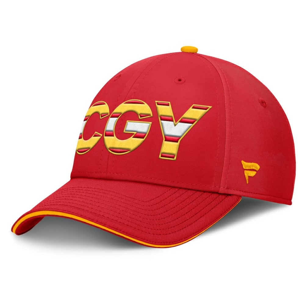 Calgary Flames Fanatics Authentic Pro Rink Team Code Flex Hat