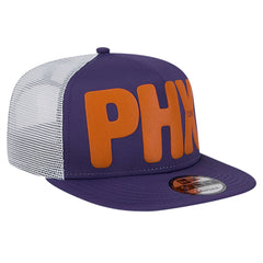 Phoenix Suns Puff Print Team Code A-Frame 9FIFTY Trucker Snapback Hat - Purple | New Era shop