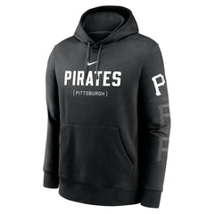 Pittsburgh Pirates Fashion Club Pullover Hoodie - Black | Nike