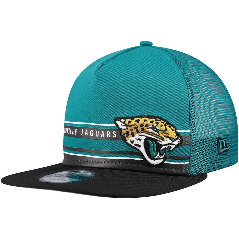 NFL Jacksonville Jaguars Half Stripe Trucker A-Frame 9FIFTY Snapback Hat