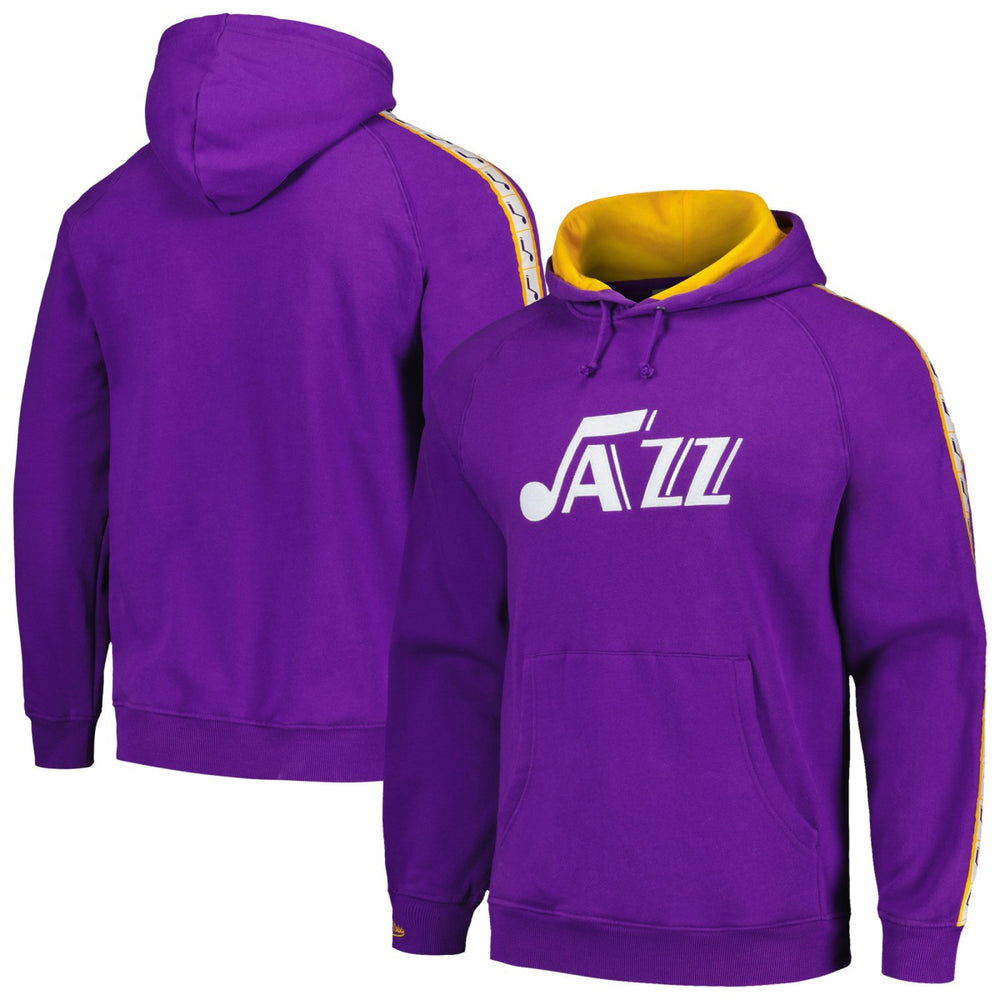 Utah Jazz Hardwood Classics Nights Raglan Pullover Hoodie - Purple | Mitchell & Ness outlet