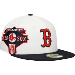 Boston Red Sox Major Sidepatch 59FIFTY Fitted Hat - White/Navy | New Era