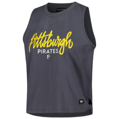 Pittsburgh Pirates The Wild Collective Women's Side Knot Tank Top - Charcoal