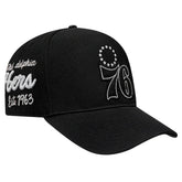 Philadelphia 76ers Pro Standard Paint the City Pinch Front Snapback Hat - Black shop