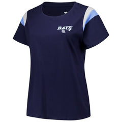 Tampa Bay Rays Profile Women's Plus Size Scoop Neck T-Shirt - Navy