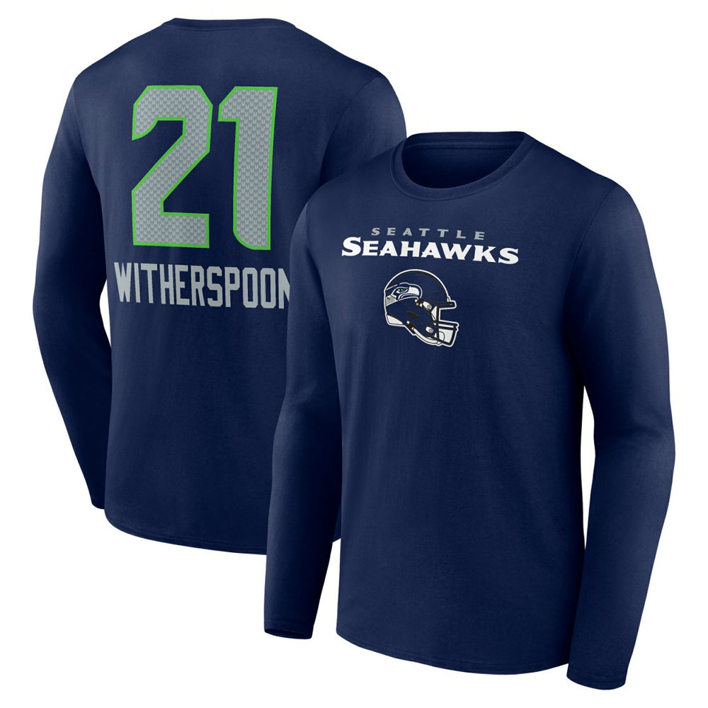 NFL Seattle Seahawks Devon Witherspoon Team Wordmark Player Name & Number Long Sleeve T-Shirt