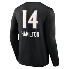 NFL Baltimore Ravens Kyle Hamilton Team Wordmark Player Name & Number Long Sleeve T-Shirt