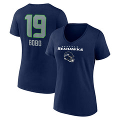 NFL Seattle Seahawks Jake Bobo Women's Team Wordmark Player Name & Number V-Neck T-Shirt