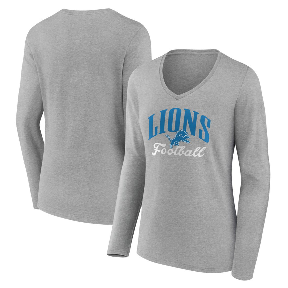 NFL Detroit Lions Women's Victory Script V-Neck Long Sleeve T-Shirt
