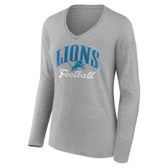 NFL Detroit Lions Women's Victory Script V-Neck Long Sleeve T-Shirt