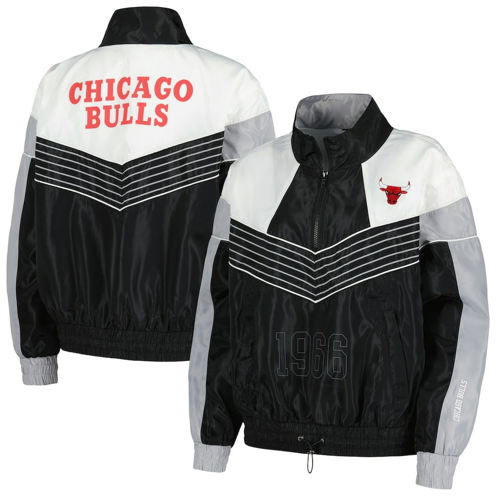 Chicago Bulls The Wild Collective Women's Courtside Half-Zip Track Jacket - Black cheap