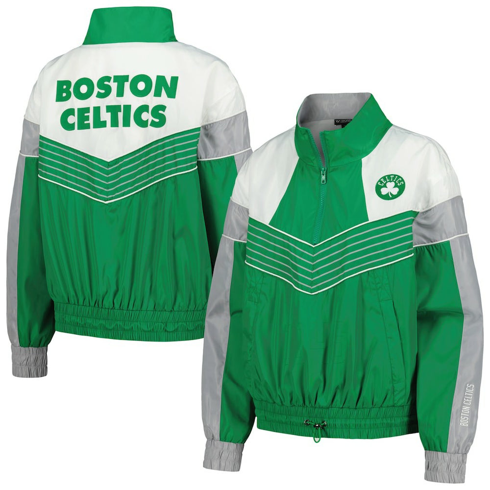 Boston Celtics The Wild Collective Women's Courtside Half-Zip Track Jacket - Kelly Green cheap