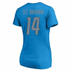 NFL Detroit Lions Amon-Ra St. Brown Women's Plus Size Name & Number V-Neck T-Shirt