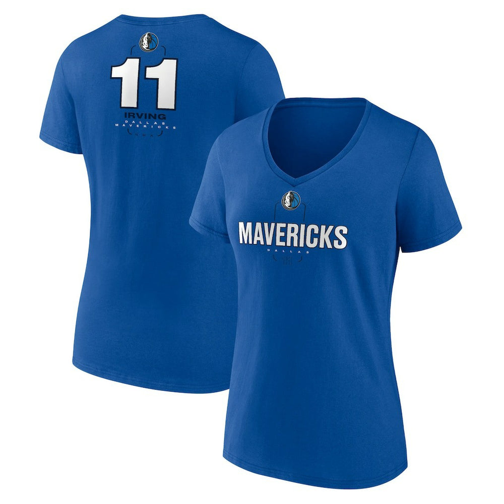 Kyrie Irving Dallas Mavericks Women's Behind The Back Name & Number V-Neck T-Shirt sale - Blue on sale