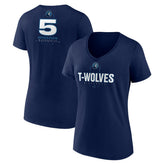 Anthony Edwards Minnesota Timberwolves Women's Behind The Back Name & Number V-Neck T-Shirt - Navy discount