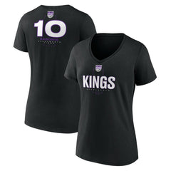 Domantas Sabonis Sacramento Kings Women's Behind The Back Name & Number V-Neck T-Shirt - Black sale
