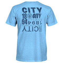 Manchester City 1863FC Front Back Text Twisted Tri-Blend Slub T-Shirt / Soccer Sale