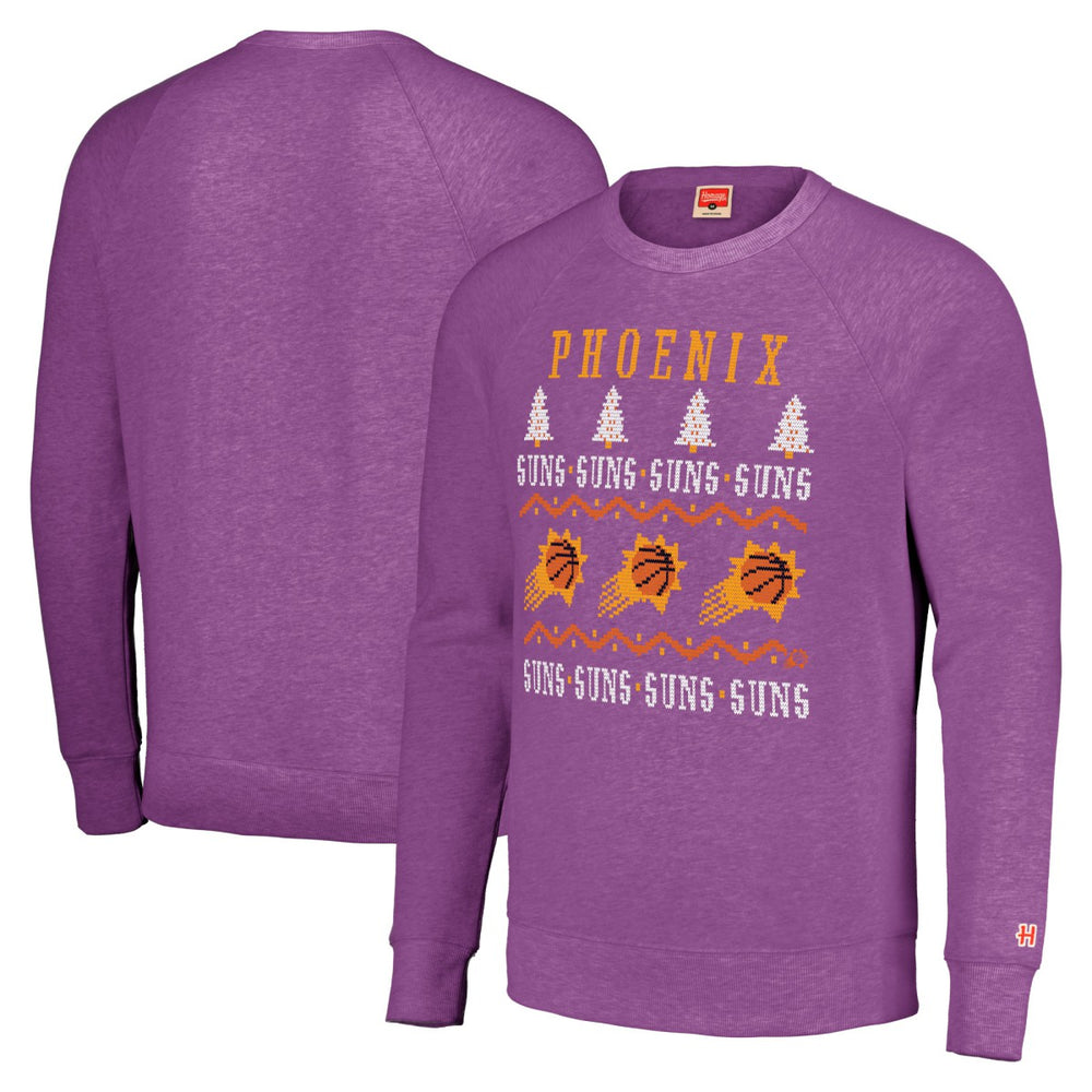 Phoenix Suns Homage Unisex Holiday Tri-Blend Raglan Pullover Sweatshirt - Purple sale