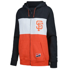San Francisco Giants Women's Color Block Full-Zip Hoodie Jacket - Black | New Era