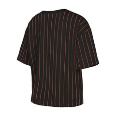 San Francisco Giants Women's Boxy Pinstripe T-Shirt - Black | New Era